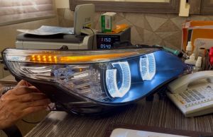 WhatsApp Image 2025-05-04 at 09.48.04 چراغ جدید بی ام و یی 60 با دیلایت سه بعدی چراغ جلو فابریک BMW E60 ال سی آی