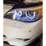 نصب دیلایت انجل روی چراغ بی ام و یی 60 BMW 60 حلقه زینگ نعل اسبی چراغ جلو 530 آی 525i , 530i